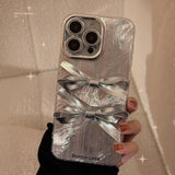 3D Silver Bow Case For iPhone