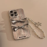 3D Silver Bow Case For iPhone