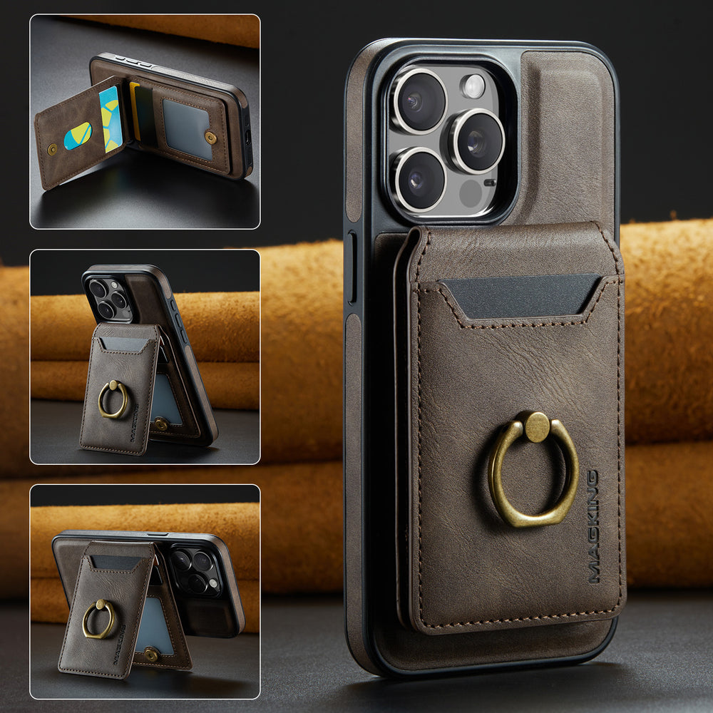 Magnetic New Leather Card Slot Case For iPhone