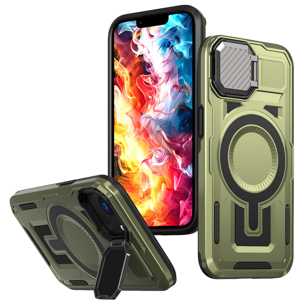 Lens Cover Bracket Anti-fall Magnetic Case For iPhone