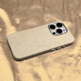 Original Fabric Alloy Lens Leather Magnetic Case For iPhone