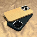 Original Fabric Alloy Lens Leather Magnetic Case For iPhone