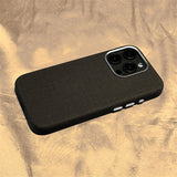 Original Fabric Alloy Lens Leather Magnetic Case For iPhone