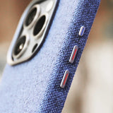 Magnetic Alloy Lens Original Flax Fabric Case For iPhone