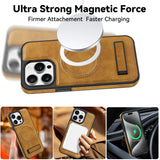 Leather Bracket Shockproof  Magnetic Case For iPhone