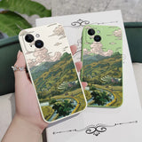 Silicone Pastoral Scenery Case For iPhone