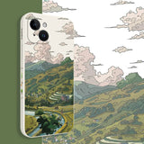 Silicone Pastoral Scenery Case For iPhone