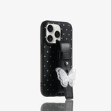 Polka Dot Lace Butterfly Wristband Case For iPhone