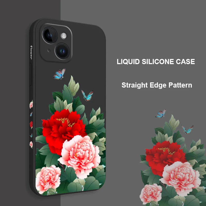 Rich Flower Silicone Case For iPhone