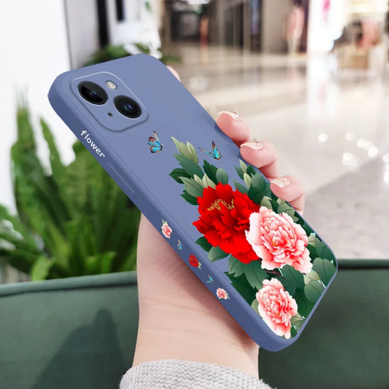 Rich Flower Silicone Case For iPhone