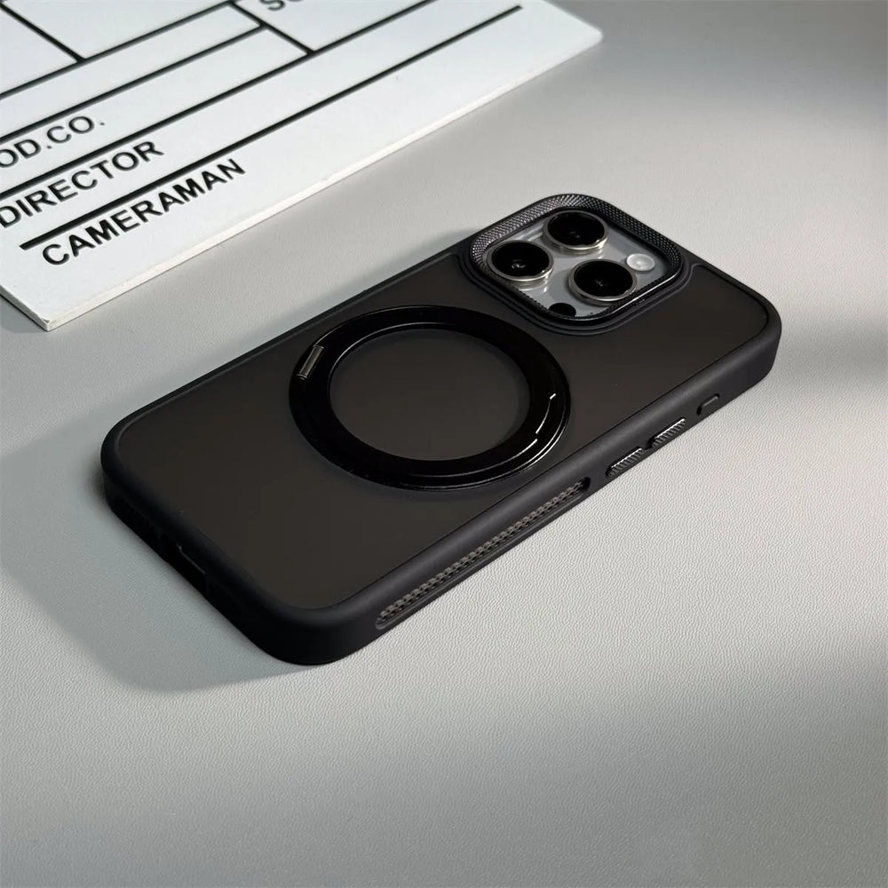 Rotatable Ring Holder Magnetic Alloy Lens Case for iphone