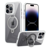 Rotating Folding Stand Clear Magnetic Case For iPhone