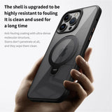 Rotating Folding Stand Clear Magnetic Case For iPhone