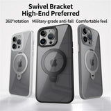 Rotating Folding Stand Clear Magnetic Case For iPhone