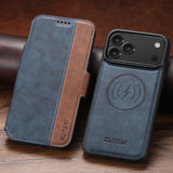 Leather Magnetic Flip Card Holder Case For iPhone