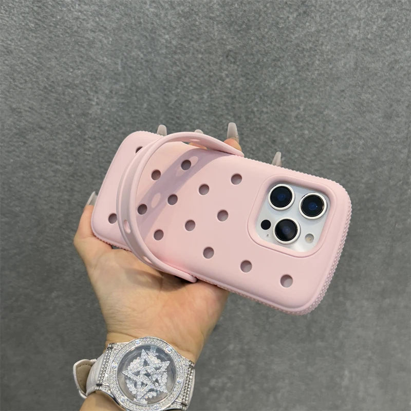 Solid Color Silicone Hole Mesh Cooling Case for iPhone