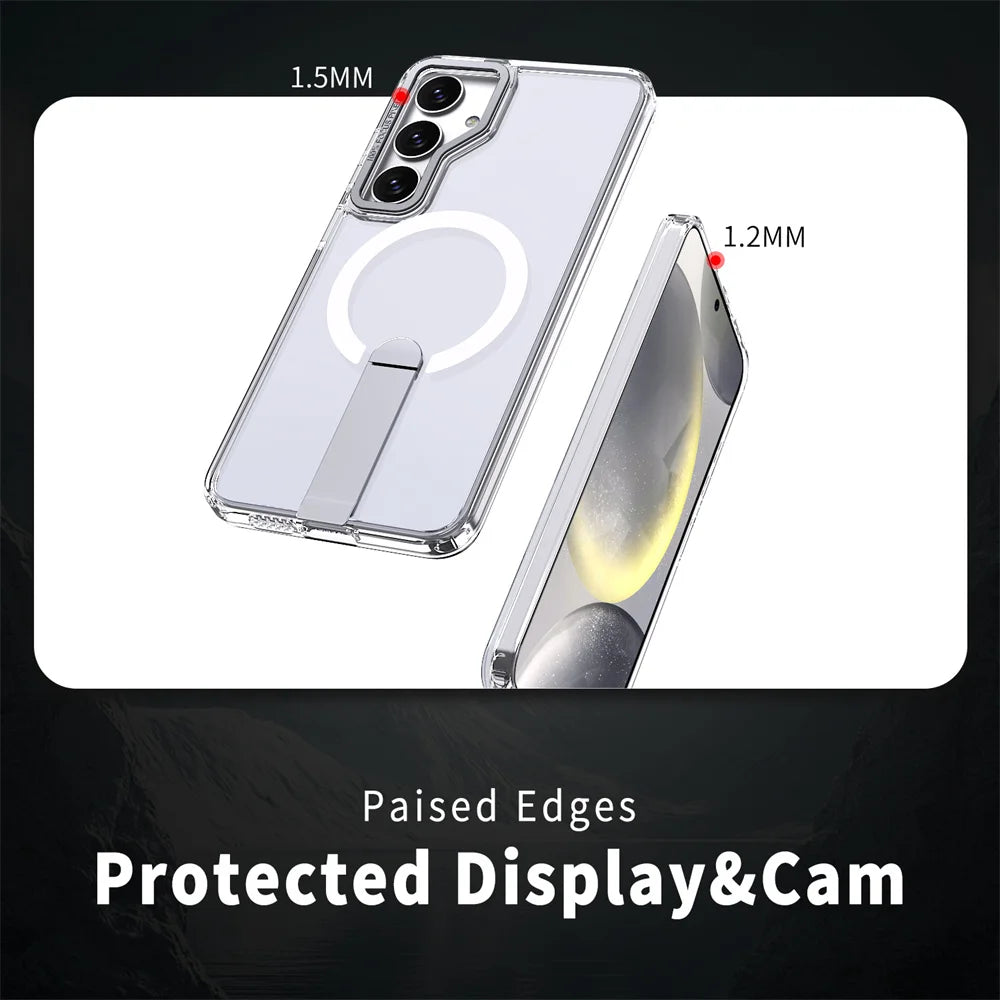 Luxury Metal Bracket Folding Stand Magnetic Case For Samsung