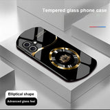 Circle Lotus Shaped Tempered Glass Case For iPhone
