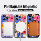 Colorful Flower Patterned Magnetic Case For iPhone