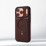Magnetic Ring Stand PU Leather Shockproof Case For iPhone