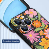 Flower Pattern Lanyard Phone Case For iPhone