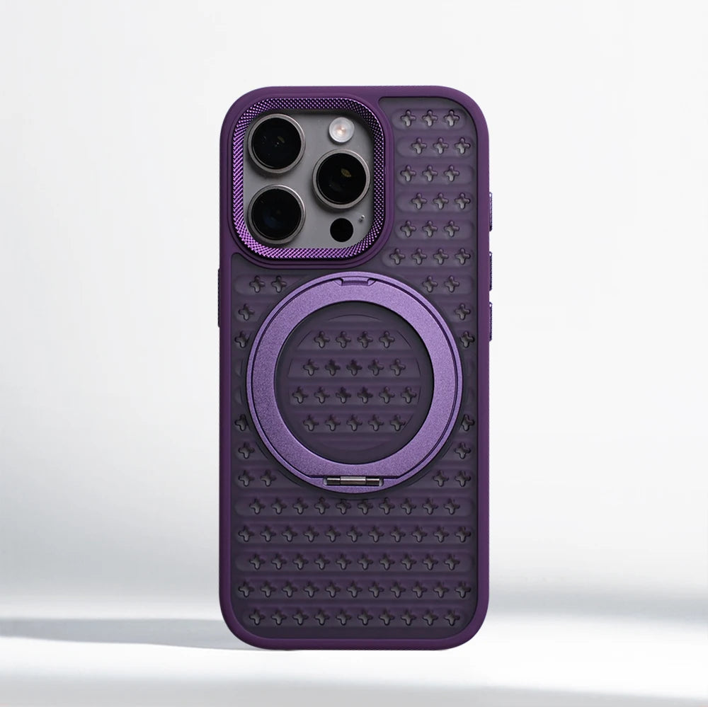360° Rotating Ring Bracket Heat Dissipation Magnetic Case For iPhone