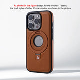 Magnetic Ring Stand PU Leather Shockproof Case For iPhone