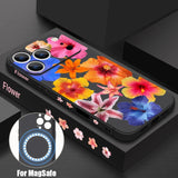Colorful Flower Patterned Magnetic Case For iPhone