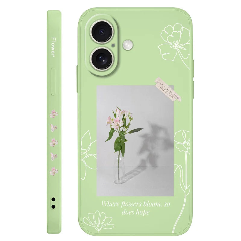 Silicone Aquarius Flower Case For iPhone