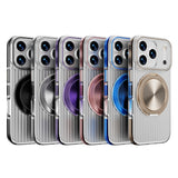 Metal Button Ripple Shape Rotating Magnetic Case for iPhone