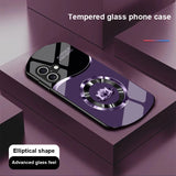 Circle Lotus Shaped Tempered Glass Case For iPhone