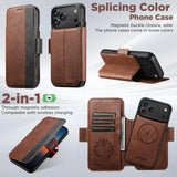 Leather Magnetic Flip Card Holder Case For iPhone