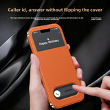 Genuine Leather Plating Smart View Window Case for iPhone