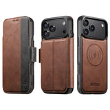 Leather Magnetic Flip Card Holder Case For iPhone