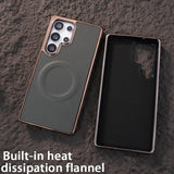 Leather Plating Soft Edge Magnetic Case for Samsung