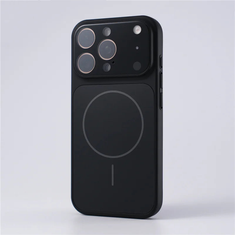 Full Camera Lens Protection Matte Plating Magnetic Case For iPhone