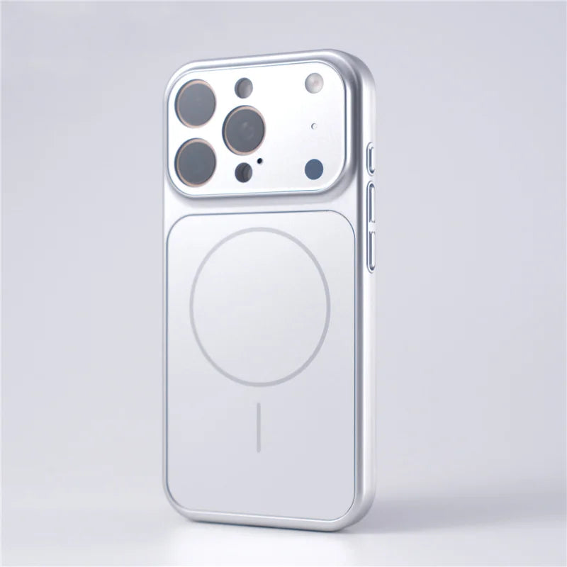 Full Camera Lens Protection Matte Plating Magnetic Case For iPhone