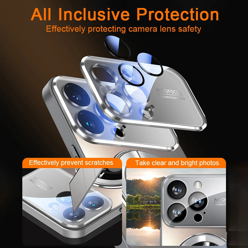 Luxury Glass Magnetic Case For iPhone