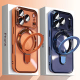 Luxury Plating Magnetic Bracket Phone Case For iPhone