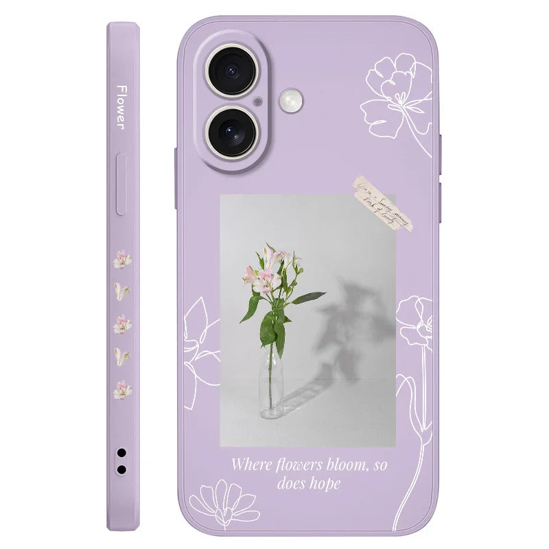 Silicone Aquarius Flower Case For iPhone