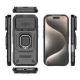 Slide Camera Protect Ring Holder Armor Case For iPhone