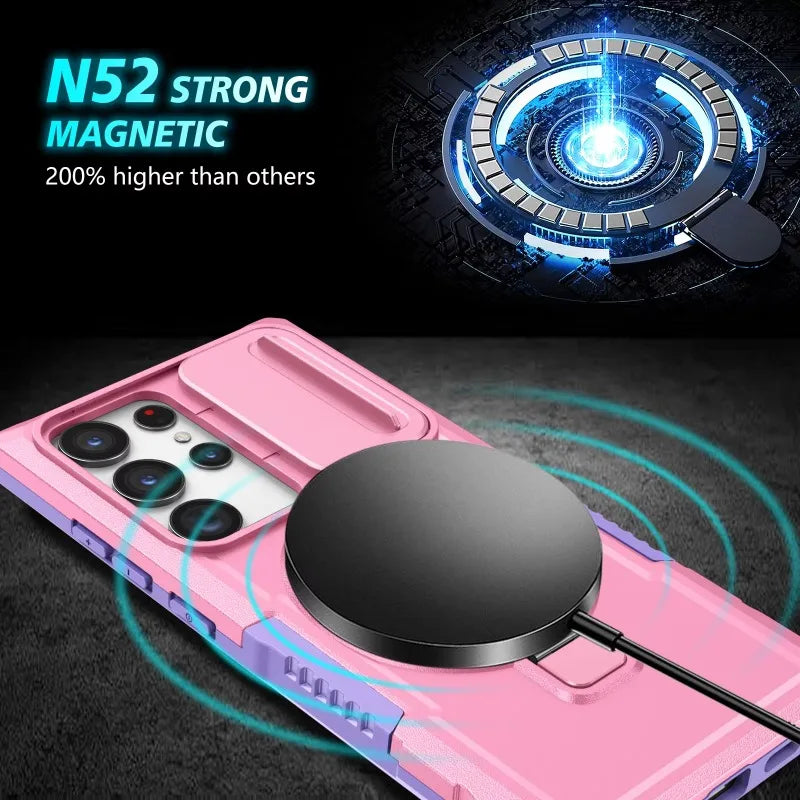 Hybrid Armor Magnetic Case For Samsung