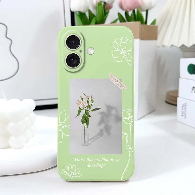 Silicone Aquarius Flower Case For iPhone