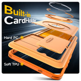 Slide Camera Protect Ring Holder With Card Armor Case For Samsung Galaxy