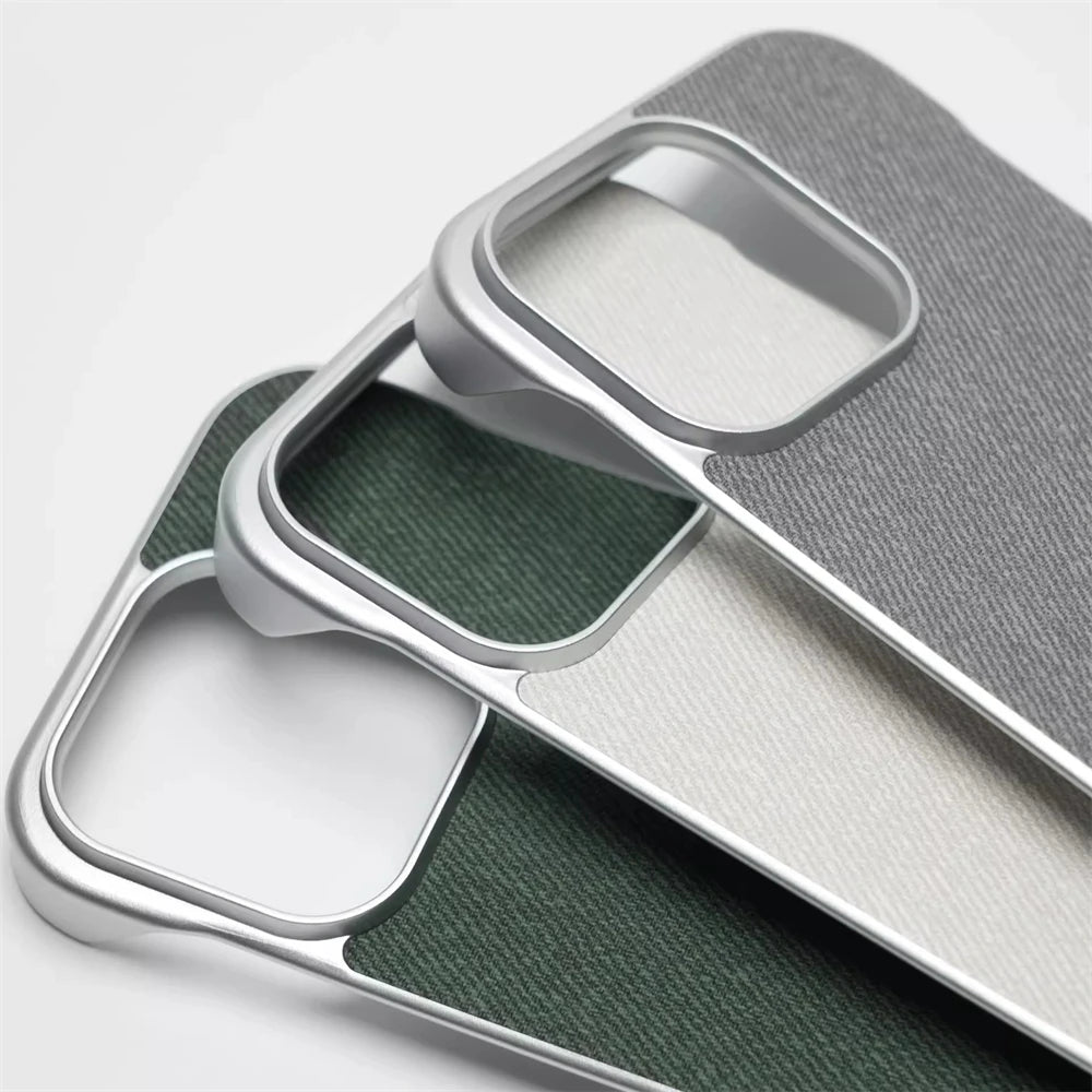 Ultra Thin Frameless Cloth Texture Magnetic Case For iPhone