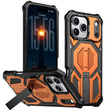 Magnetic Metal Stand Armor Case For iPhone