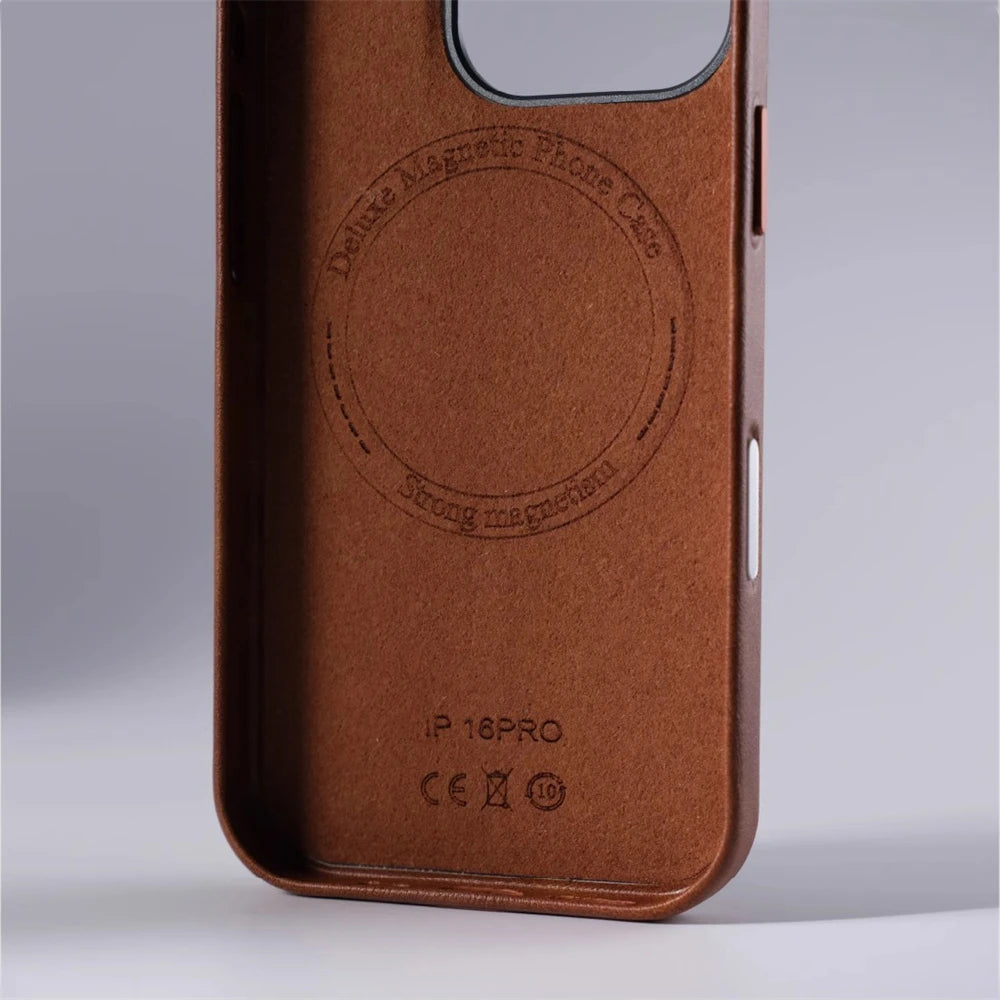 Luxury Business Retro Leather Magnetic Case For iPhone