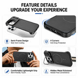 Matte Magnetic Lens Stand Hard PC Case for iPhone