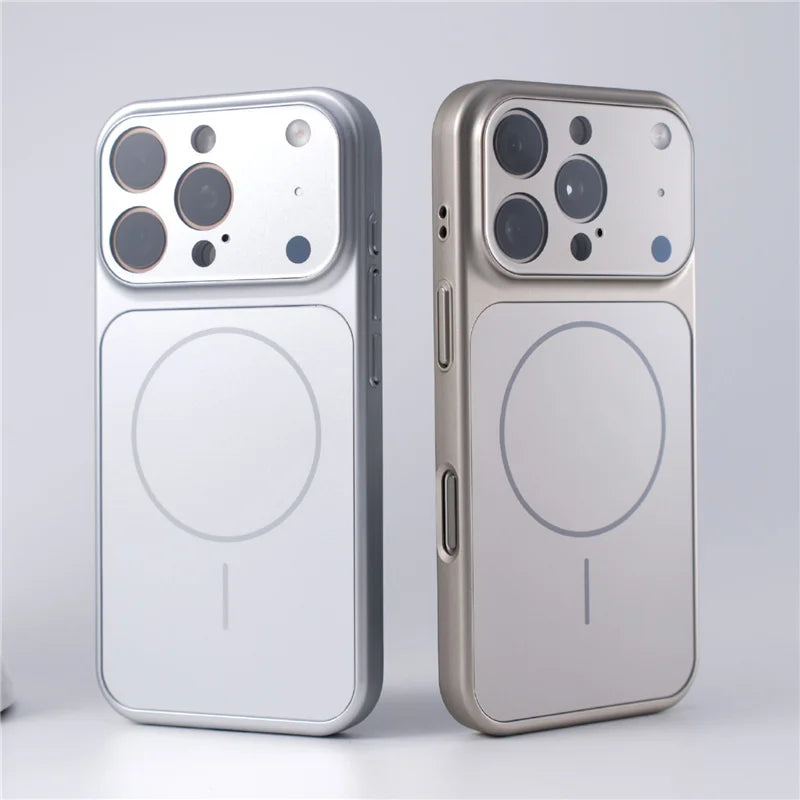 Full Camera Lens Protection Matte Plating Magnetic Case For iPhone