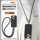 Long Crossbody Strap Magnetic Liquid Silicone Case For iPhone